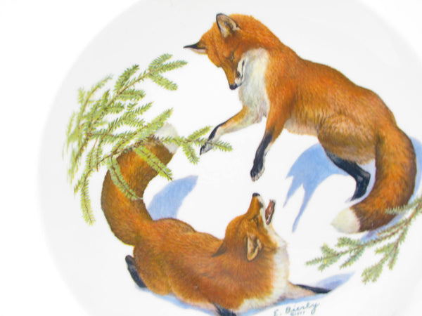 edgebrookhouse - Vintage Edward Bierly Fox and Evergreen Limited Edition Christmas Plate for Halberts 1979