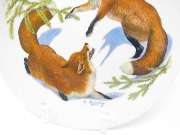 edgebrookhouse - Vintage Edward Bierly Fox and Evergreen Limited Edition Christmas Plate for Halberts 1981
