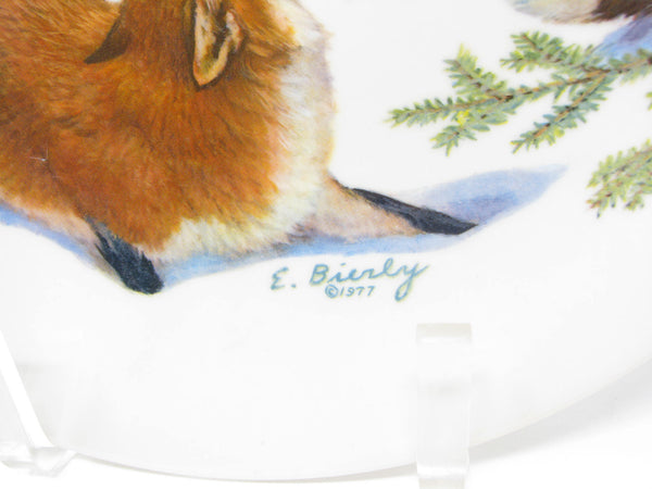 edgebrookhouse - Vintage Edward Bierly Fox and Evergreen Limited Edition Christmas Plate for Halberts 1982