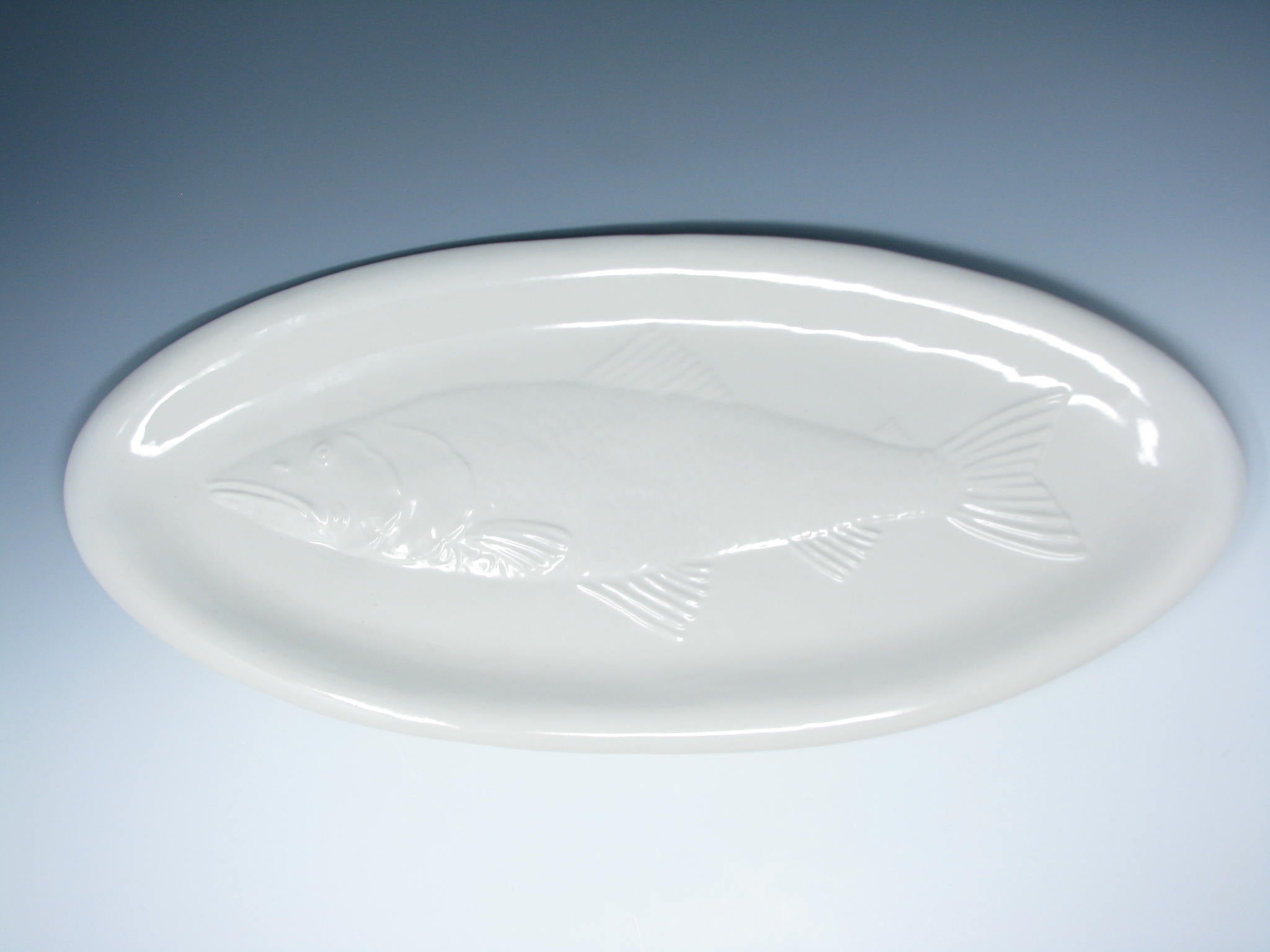 edgebrookhouse - Vintage El Camino California Pottery White Ceramic Embossed Fish Platter