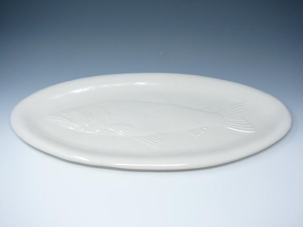 edgebrookhouse - Vintage El Camino California Pottery White Ceramic Embossed Fish Platter