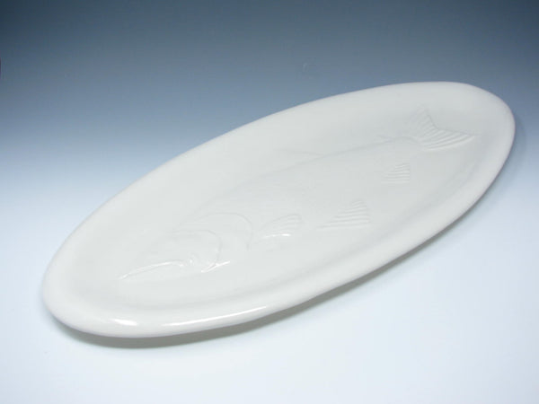 edgebrookhouse - Vintage El Camino California Pottery White Ceramic Embossed Fish Platter