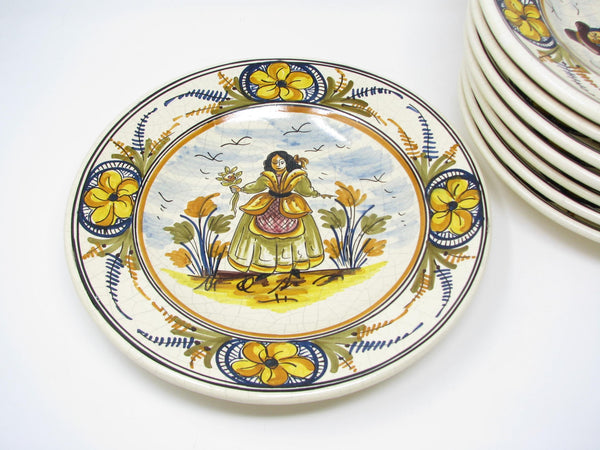 edgebrookhouse - Vintage El Puente del Arzobispo Spain Pottery Folk Art Decorative Plates - 8 Pieces