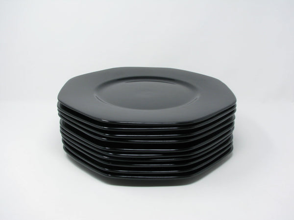 edgebrookhouse - Vintage Este Ceramiche Italy Black Octagon Shaped Ceramic Charger Plates - 10 Pieces