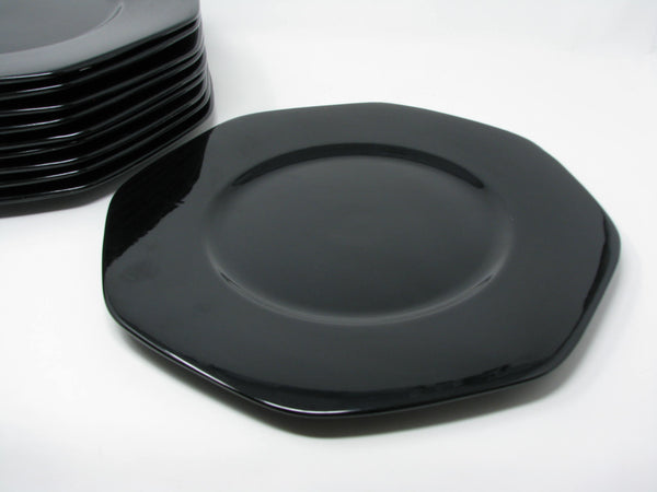 edgebrookhouse - Vintage Este Ceramiche Italy Black Octagon Shaped Ceramic Charger Plates - 10 Pieces