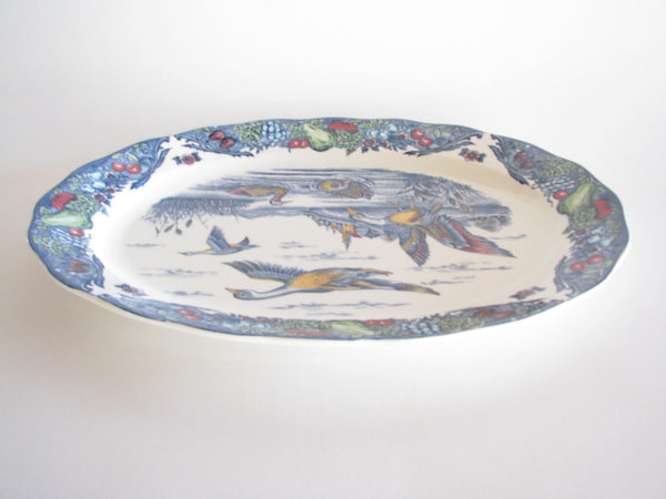 edgebrookhouse - Vintage Extra Large Ironstone Transferware Platter Featuring Ducks
