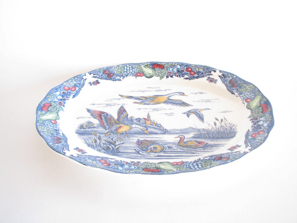 edgebrookhouse - Vintage Extra Large Ironstone Transferware Platter Featuring Ducks