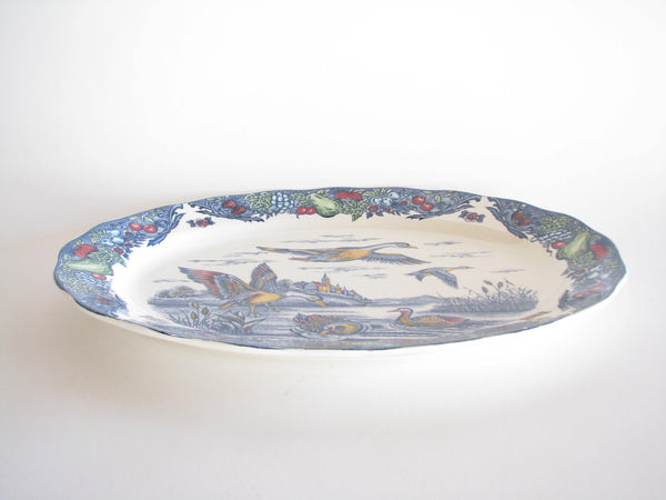 edgebrookhouse - Vintage Extra Large Ironstone Transferware Platter Featuring Ducks