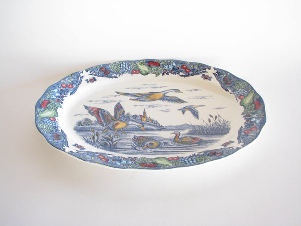 edgebrookhouse - Vintage Extra Large Ironstone Transferware Platter Featuring Ducks