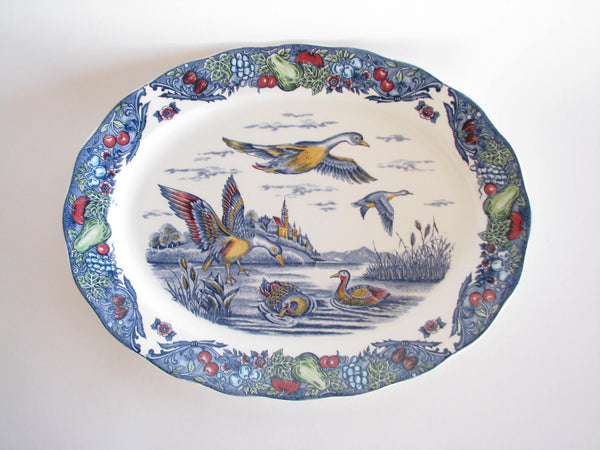 edgebrookhouse - Vintage Extra Large Ironstone Transferware Platter Featuring Ducks