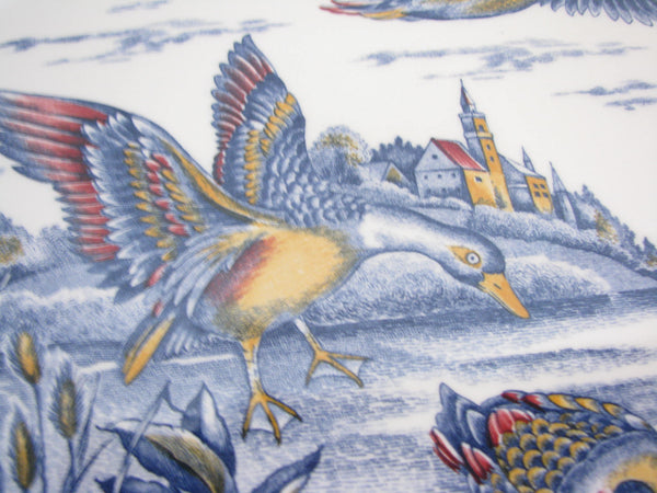 edgebrookhouse - Vintage Extra Large Ironstone Transferware Platter Featuring Ducks
