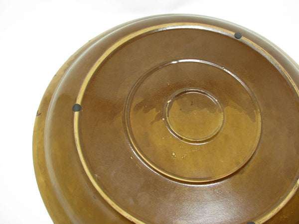 edgebrookhouse - Vintage Extra Large Pottery Plate Platter Tray Glazed in Brown Beige with Turquoise Accents