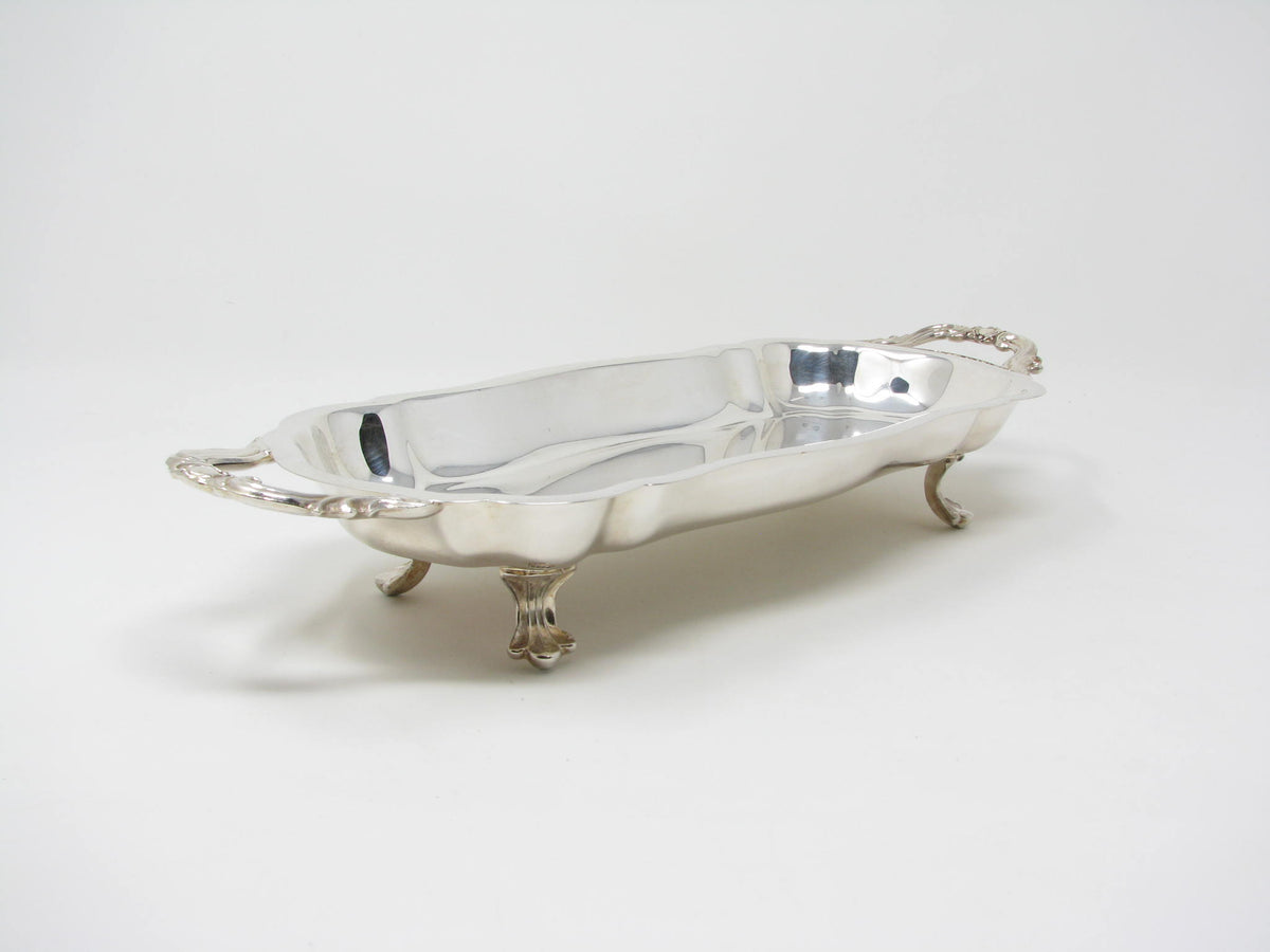Vintage FB Rogers Silver Co Silver Plate Footed Bread Butler Tray