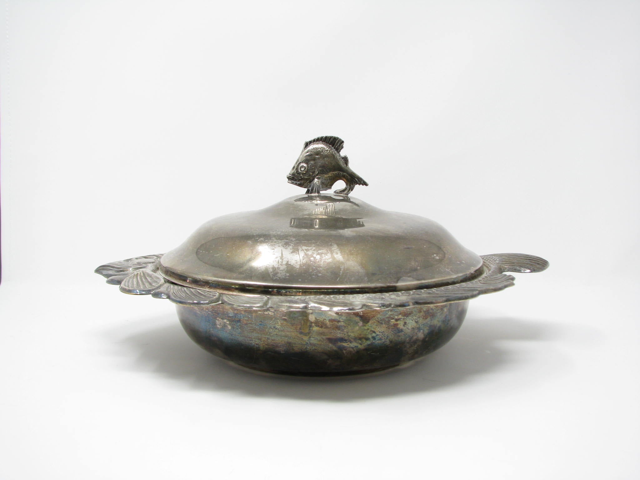 Vintage FB Rogers Silver Company Silver Plate Fish Shaped Lidded