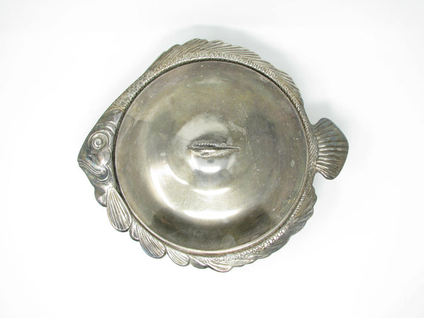 edgebrookhouse - Vintage FB Rogers Silver Company Silver Plate Fish Shaped Lidded Serving Dish with Glass Insert