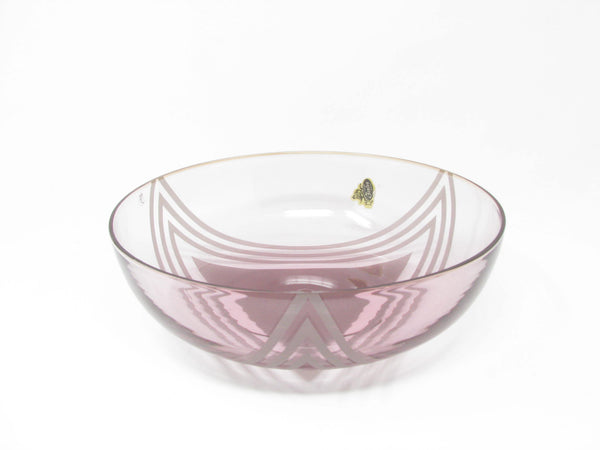 edgebrookhouse - Vintage Fenton Artisan Series Amethyst Glass Bowl with Etched Art Deco Design