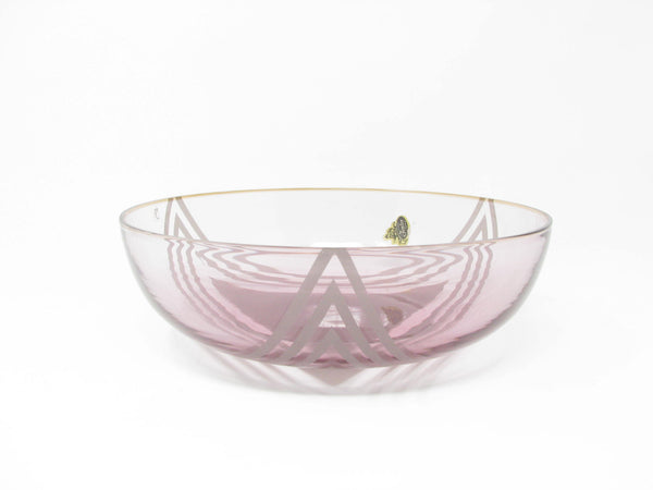 edgebrookhouse - Vintage Fenton Artisan Series Amethyst Glass Bowl with Etched Art Deco Design