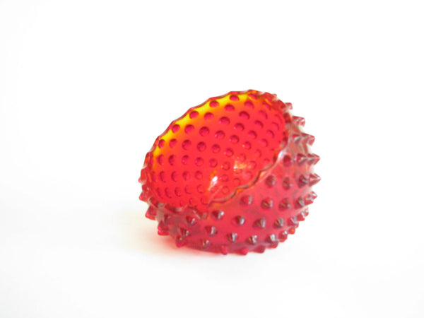 edgebrookhouse - Vintage Fenton Ruby Red Hobnail Glass Orb Ashtray or Air Plant Holder