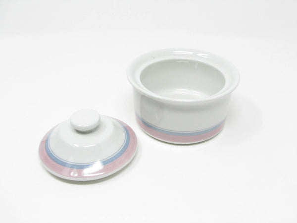 edgebrookhouse - Vintage Figgjo Gourmet White Pink Blue Lidded Sugar Bowl