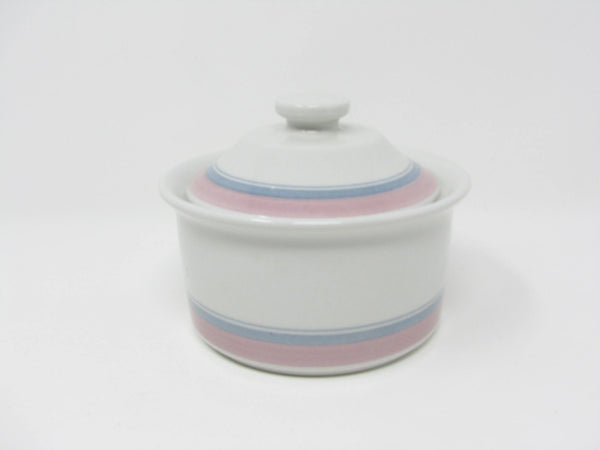edgebrookhouse - Vintage Figgjo Gourmet White Pink Blue Lidded Sugar Bowl