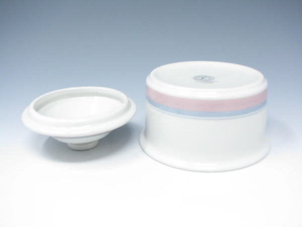 edgebrookhouse - Vintage Figgjo Gourmet White Pink Blue Lidded Sugar Bowl