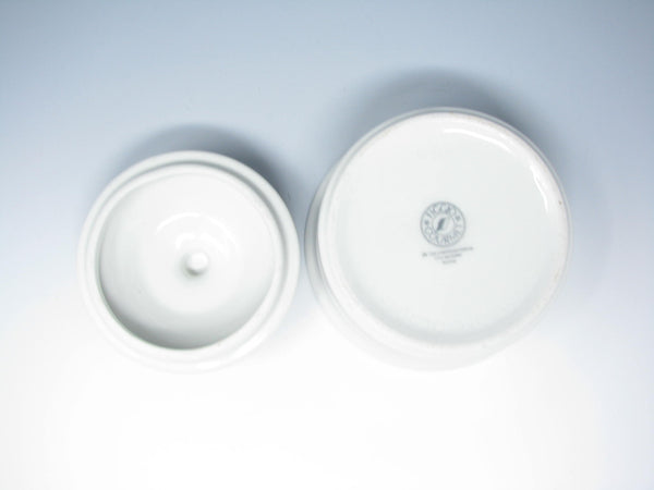 edgebrookhouse - Vintage Figgjo Gourmet White Pink Blue Lidded Sugar Bowl