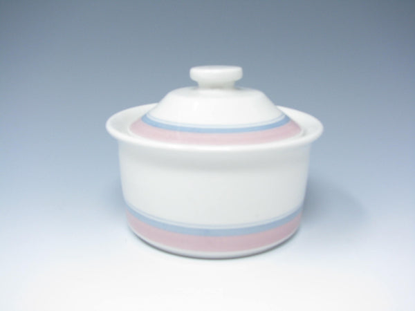 edgebrookhouse - Vintage Figgjo Gourmet White Pink Blue Lidded Sugar Bowl