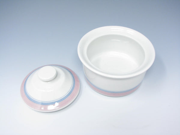edgebrookhouse - Vintage Figgjo Gourmet White Pink Blue Lidded Sugar Bowl