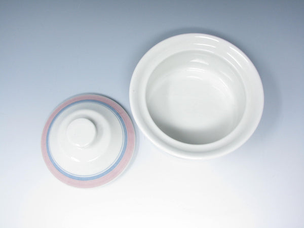 edgebrookhouse - Vintage Figgjo Gourmet White Pink Blue Lidded Sugar Bowl