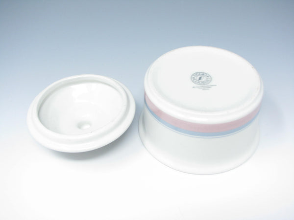 edgebrookhouse - Vintage Figgjo Gourmet White Pink Blue Lidded Sugar Bowl