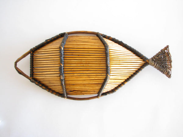 edgebrookhouse - Vintage Large Fish Shaped Decorative Basket Wall Décor - 2 Available