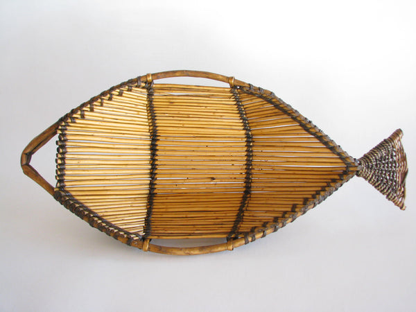 edgebrookhouse - Vintage Large Fish Shaped Decorative Basket Wall Décor - 2 Available