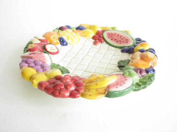 edgebrookhouse - Vintage Fitz & Floyd Carioca Ceramic Canape Platter with Raised Fruit Design