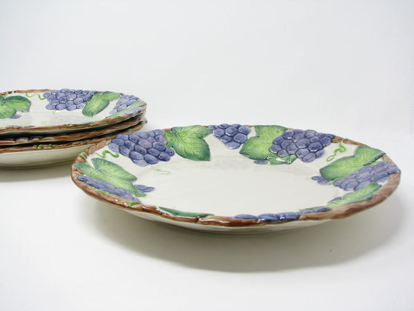 edgebrookhouse - Vintage Fitz & Floyd Grape Arbor Ironstone Dinner Plates - 4 Pieces