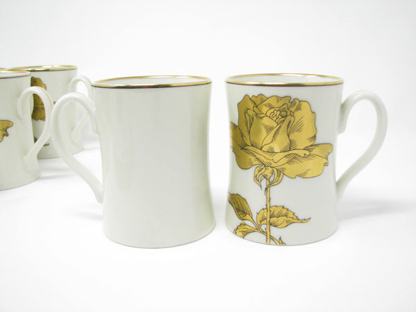 edgebrookhouse - Vintage 1970s Fitz and  Floyd Golden Rose Mugs & Plates Service for 8 - 16 Pieces