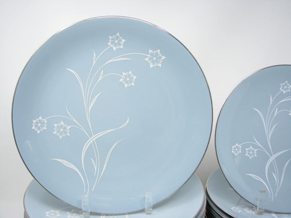 edgebrookhouse - Vintage Flintridge Reverie Strata Blue Floral Dinnerware Set - 36 Pieces
