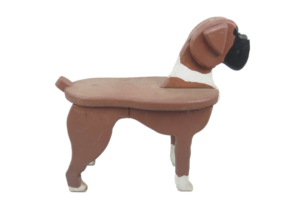 edgebrookhouse - Vintage Folk Art Carved Wooden Dog Bench or Side Table