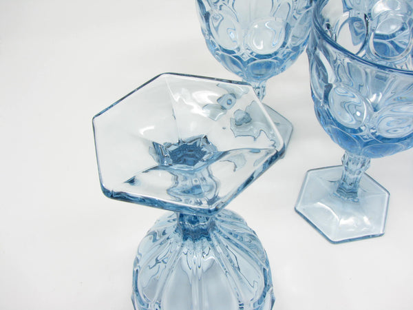 edgebrookhouse - Vintage Fostoria Moonstone Light Blue Water or Wine Goblets - 6 Pieces