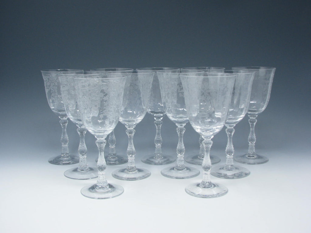 Vintage Fostoria & Lenox Navarre Clear Glass Wine Goblets with Etched –  edgebrookhouse