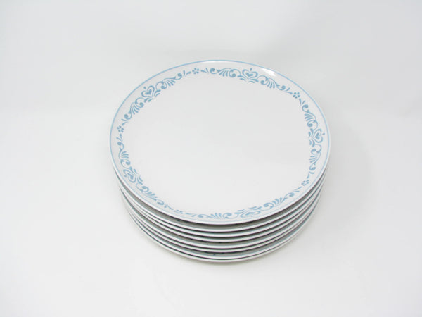 edgebrookhouse - Vintage Franciscan Blue Fancy Ceramic Dinner Plates with Hearts & Scrolls - 8 Pieces