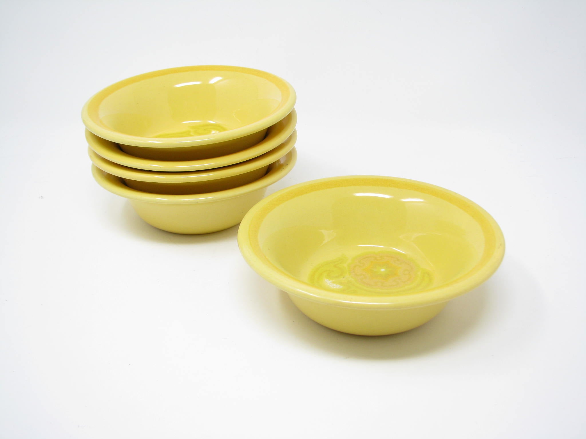 edgebrookhouse - Vintage Franciscan Mirasol Yellow Floral Earthenware Small Bowls - 5 Pieces