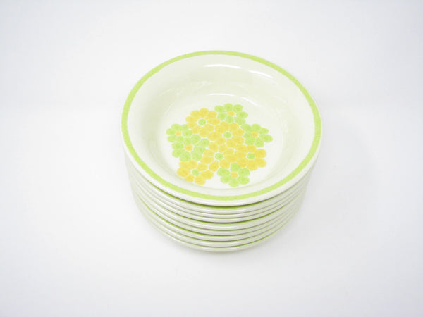 edgebrookhouse - Vintage Franciscan Picnic Green Floral Earthenware Bowls - Set of 9