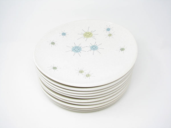 edgebrookhouse - Vintage Franciscan Starburst Earthenware Dinner Plates with Atomic Design - 10 Pieces