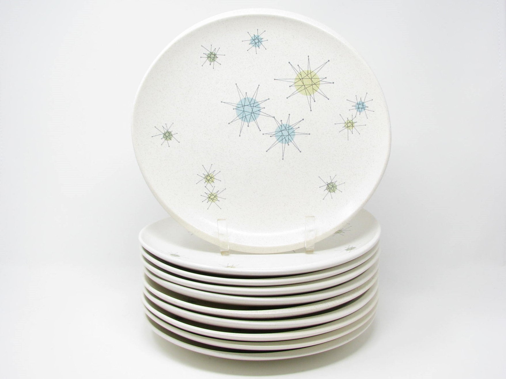 Vintage Franciscan Starburst Earthenware Dinner Plates with Atomic