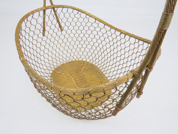 edgebrookhouse - Vintage French Extra Large Woven Brass and Copper Basket