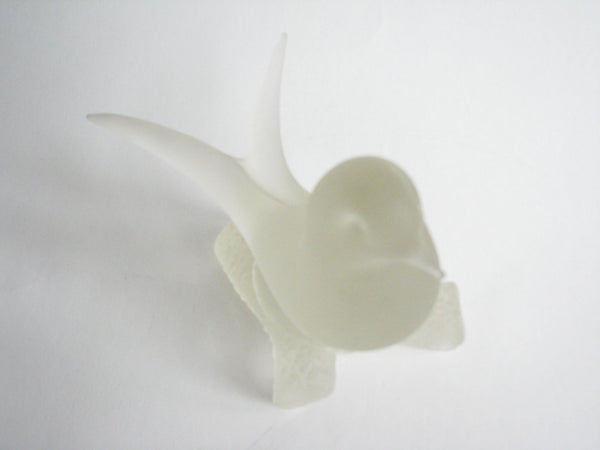 edgebrookhouse - Vintage Frosted Art Glass Bird or Dove on Branch Figurine or Paperweight