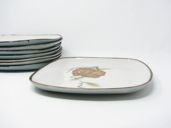 edgebrookhouse - Vintage Gabriel Pasadena California Pottery Pinecone Dinner and Bread Plates - 12 Pieces