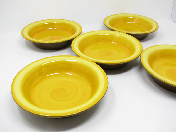 edgebrookhouse - Vintage Gabriel Sweden Yellow Pottery Bowls - 5 Pieces