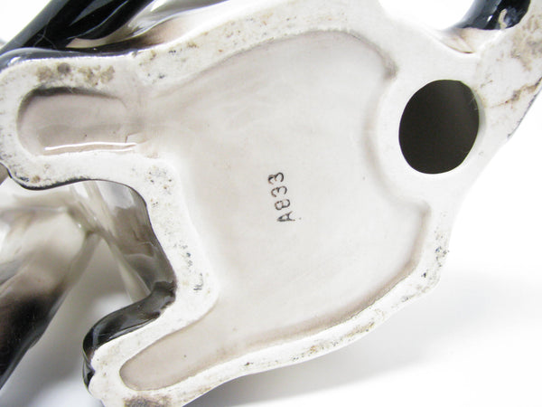 edgebrookhouse - Vintage Galle Style Ceramic Chocolate Point Siamese Cat with Bright Blue Glass Eyes Figurine