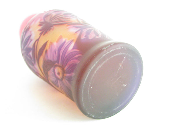 edgebrookhouse - Vintage Gallé TIP Cameo Relief Purple Amethyst Floral Glass Vase